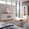 CELESTO 2 Doors 2 Drawers Sideboard with Wine Rack in White & Oak - Image 3