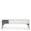 FUR TV-Unit 2 Sliding Doors 1 Drawer in Grey and White - Image 3