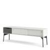 FUR TV-Unit 2 Sliding Doors 1 Drawer in Grey and White - Image 4