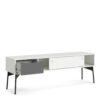 FUR TV-Unit 2 Sliding Doors 1 Drawer in Grey and White - Image 5