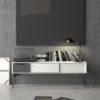 FUR TV-Unit 2 Sliding Doors 1 Drawer in Grey and White - Image 6