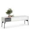 FUR TV-Unit 2 Sliding Doors 1 Drawer in Grey and White - Image 8