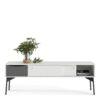 FUR TV-Unit 2 Sliding Doors 1 Drawer in Grey and White - Image 9
