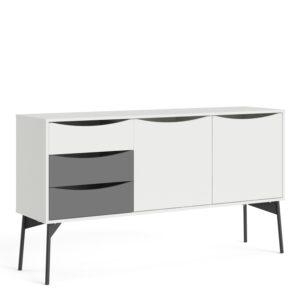 FUR Sideboard 2 Doors 3 Drawers in Grey and White