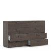 DALLAS Double Dresser with 8 Drawers in Rovere Gessato Dark Oak - Image 4