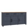 BOHOL 3 Doors 3 Drawers Sideboard in Riviera Oak & Navy