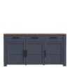 BOHOL 3 Doors 3 Drawers Sideboard in Riviera Oak & Navy - Image 2
