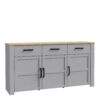 BOHOL 3 Doors 3 Drawers Sideboard in Riviera Oak & Grey Oak