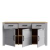 BOHOL 3 Doors 3 Drawers Sideboard in Riviera Oak & Grey Oak - Image 4