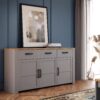 BOHOL 3 Doors 3 Drawers Sideboard in Riviera Oak & Grey Oak - Image 6