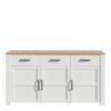 BOHOL 3 Doors 3 Drawers Sideboard in Riviera Oak & White - Image 2