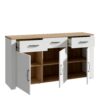 BOHOL 3 Doors 3 Drawers Sideboard in Riviera Oak & White - Image 3