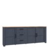 BOHOL 3 Doors 3 Drawers Large Sideboard in Riviera Oak & Navy