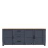 BOHOL 3 Doors 3 Drawers Large Sideboard in Riviera Oak & Navy - Image 2