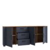 BOHOL 3 Doors 3 Drawers Large Sideboard in Riviera Oak & Navy - Image 3