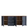 BOHOL 3 Doors 3 Drawers Large Sideboard in Riviera Oak & Navy - Image 4