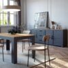 BOHOL 3 Doors 3 Drawers Large Sideboard in Riviera Oak & Navy - Image 5