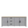 BOHOL 3 Doors 3 Drawers Large Sideboard in Riviera Oak & Grey Oak - Image 2