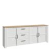 BOHOL 3 Doors 3 Drawers Large Sideboard in Riviera Oak & White