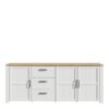 BOHOL 3 Doors 3 Drawers Large Sideboard in Riviera Oak & White - Image 2