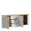 BOHOL 3 Doors 3 Drawers Large Sideboard in Riviera Oak & White - Image 3