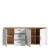 BOHOL 3 Doors 3 Drawers Large Sideboard in Riviera Oak & White - Image 4