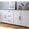 BOHOL 3 Doors 3 Drawers Large Sideboard in Riviera Oak & White - Image 6