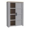BOHOL 2 Doors Display Cabinet in Riviera Oak & Grey Oak