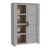 BOHOL 2 Doors Display Cabinet in Riviera Oak & Grey Oak - Image 5