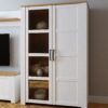 BOHOL 2 Doors Display Cabinet in Riviera Oak & White - Image 7