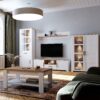 BOHOL 2 Doors Display Cabinet in Riviera Oak & White - Image 5