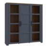 BOHOL 3 Doors Large Display Cabinet in Riviera Oak & Navy