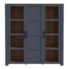 BOHOL 3 Doors Large Display Cabinet in Riviera Oak & Navy - Image 2