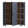 BOHOL 3 Doors Large Display Cabinet in Riviera Oak & Navy - Image 4