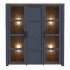 BOHOL 3 Doors Large Display Cabinet in Riviera Oak & Navy - Image 6