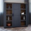 BOHOL 3 Doors Large Display Cabinet in Riviera Oak & Navy - Image 8