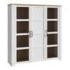 BOHOL 3 Doors Large Display Cabinet in Riviera Oak & White