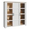 BOHOL 3 Doors Large Display Cabinet in Riviera Oak & White - Image 4