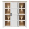 BOHOL 3 Doors Large Display Cabinet in Riviera Oak & White - Image 5