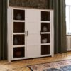 BOHOL 3 Doors Large Display Cabinet in Riviera Oak & White - Image 7