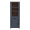 BOHOL 2 Doors 1 Drawer Narrow Display Cabinet in Riviera Oak & Navy - Image 2