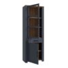BOHOL 2 Doors 1 Drawer Narrow Display Cabinet in Riviera Oak & Navy - Image 3