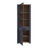 BOHOL 2 Doors 1 Drawer Narrow Display Cabinet in Riviera Oak & Navy - Image 4