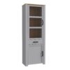 BOHOL 2 Doors 1 Drawer Narrow Display Cabinet in Riviera Oak & Grey Oak