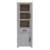 BOHOL 2 Doors 1 Drawer Narrow Display Cabinet in Riviera Oak & Grey Oak - Image 2