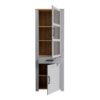 BOHOL 2 Doors 1 Drawer Narrow Display Cabinet in Riviera Oak & Grey Oak - Image 4