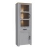 BOHOL 2 Doors 1 Drawer Narrow Display Cabinet in Riviera Oak & Grey Oak - Image 5