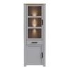 BOHOL 2 Doors 1 Drawer Narrow Display Cabinet in Riviera Oak & Grey Oak - Image 6