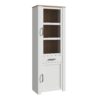 BOHOL 2 Door 1 Drawer Narrow Display Cabinet in Riviera Oak & White