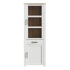 BOHOL 2 Door 1 Drawer Narrow Display Cabinet in Riviera Oak & White - Image 2